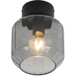 QAZQA Stiklo - Moderne Plafondlamp - 1 Lichts - Ø 175 Mm - Zwart - Woonkamer - Slaapkamer - Keuken