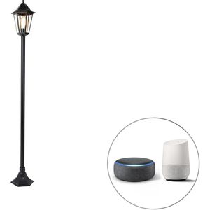 Smart staande buitenlamp zwart 170 cm incl. Wifi ST64 - New Orleans