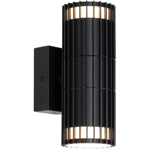 Design buiten wandlamp zwart 2-lichts IP44 - Boris