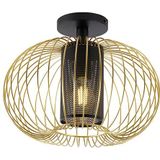 QAZQA marnie - Design Plafondplaat lamp - 1 lichts - Ø 38 cm - Goud - Woonkamer | Slaapkamer | Keuken