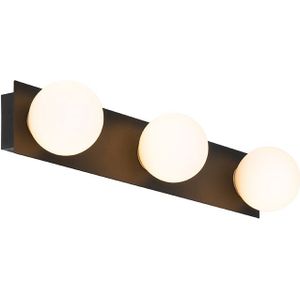 Moderne wandlamp zwart 48 cm IP44 3-lichts - Cederic