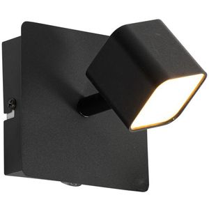 Moderne wandlamp zwart incl. LED met schakelaar - Nola