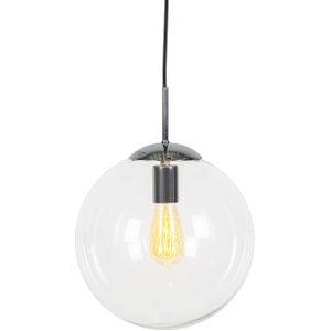 Scandinavische hanglamp chroom met helder glas - Ball 30