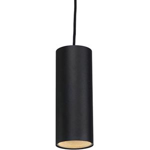 QAZQA tubo - Design Minimalistische hanglamp - 1 lichts - Ø 100 mm - Zwart - Woonkamer | Slaapkamer | Keuken