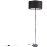 Vloerlamp grijs met zwarte kap 50 cm - Simplo