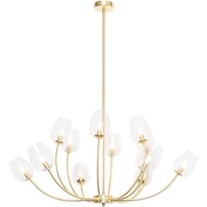 Klassieke hanglamp goud met glas 12-lichts - Elien