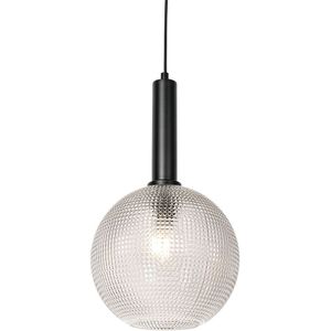 Design hanglamp zwart met smoke glas - Chico