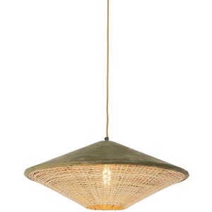 QAZQA - Frills - Hanglamp - Groen - 1 Licht - Ø 600 mm