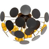 Design plafondlamp zwart met goud 54cm 3-lichts - Cerchio