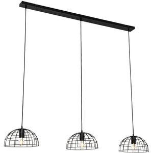 Industriële hanglamp zwart 3-lichts - Hanze