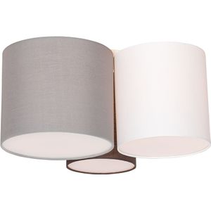 Plafondlamp wit grijs en bruin 3-lichts - Multidrum