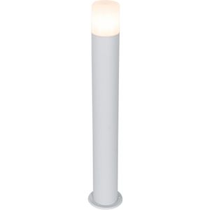 Staande buitenlamp wit met opaal witte kap 70 cm - Odense