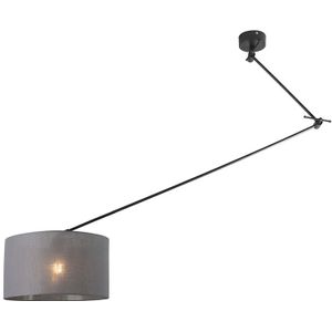 Hanglamp zwart met kap 35 cm donkergrijs verstelbaar - Blitz