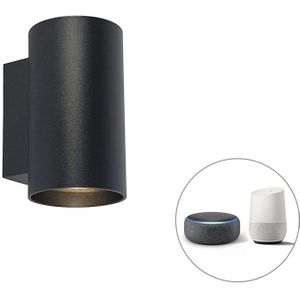 Smart design wandlamp zwart incl. 2 Wifi GU10 - Sandy
