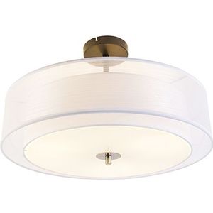 Moderne plafondlamp wit 50 cm 3-lichts - Drum Duo