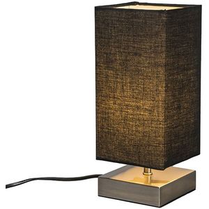 Moderne tafellamp zwart met staal - Milo