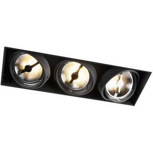 Inbouwspot zwart AR111 trimless 3-lichts - Oneon