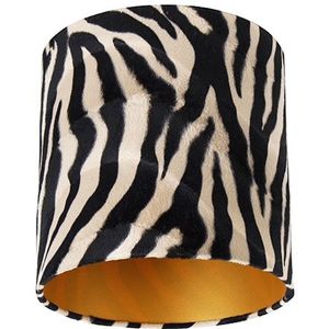 Velours lampenkap zebra dessin 25/25/25 gouden binnenkant
