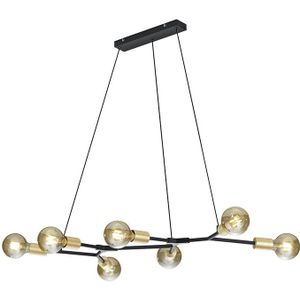 Design hanglamp zwart met goud 7-lichts - Dirk