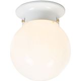 Retro plafondlamp wit opaal glas - Scoop