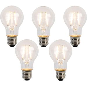 Set van 5 E27 LED lamp filament A60 2W 210 lm 2200K