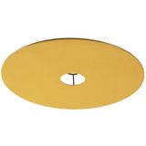 Velours platte lampenkap geel met goud 45 cm