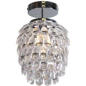 Art deco plafondlamp staal 19 cm dimbaar - Bling