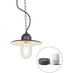 Smart buiten hanglamp antraciet IP44 incl. Wifi ST64 - Kansas grafiet