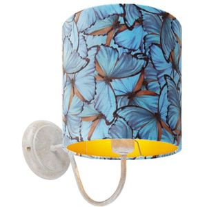 QAZQA - Klassieke Wandlamp voor binnen - 1 lichts - D 295 mm - Blauw - Woonkamers-sSlaapkamers-sKeuken