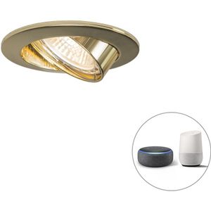 Smart inbouwspot goud kantelbaar incl. Wifi GU10 - Edu