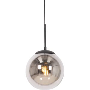 QAZQA flore - Design Hanglamp - 1 lichts - Ø 20 cm - Zwart - Woonkamers-sSlaapkamers-sKeuken