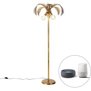 Smart vloerlamp goud 156cm incl. 2 Wifi G95 - Botanica