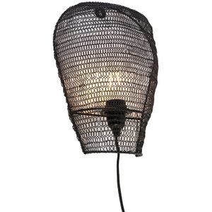 Oosterse wandlamp zwart 35 cm - Nidum