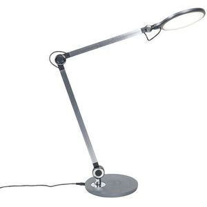 Design tafellamp grijs incl. LED met touch en inductielader - Don
