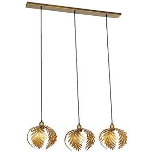 Vintage hanglamp goud langwerpig 3-lichts - Botanica