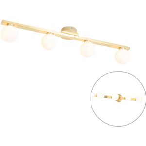 QAZQA cederic - Moderne Plafondlamp - 4 lichts - L 680 mm - Goud/messing - Buitenverlichting