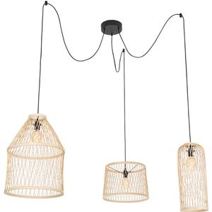 Smart buiten hanglamp rotan 3-lichts incl LED - Calamus