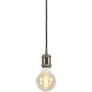 Moderne hanglamp brons met zwart kabel - Cava Classic