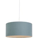 Hanglamp wit met blauwe kap 50 cm - Combi 1