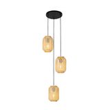 QAZQA yvonne - Oosterse Hanglamp - 3 lichts - Ø 41 cm - Naturel - Woonkamers-sSlaapkamers-sKeuken