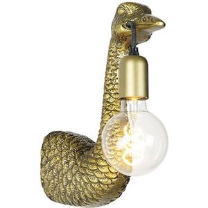 Vintage wandlamp messing - Animal Camel bird