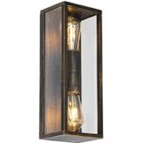 Vintage wandlamp antiek goud 38 cm 2-lichts IP44 - Charlois