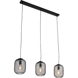 Industriële hanglamp zwart 110 cm 3-lichts - Bliss Mesh