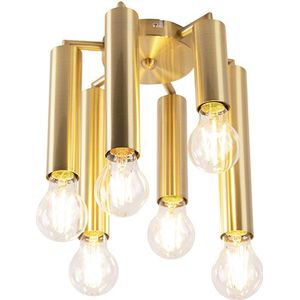 Art deco plafondlamp goud 6-lichts -Tubi