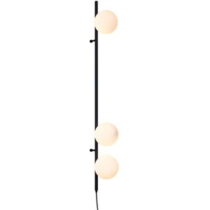 Design wandlamp zwart met mat glas 3-lichts - Vertical