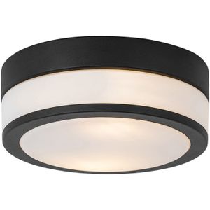 QAZQA Flavi - Moderne Plafondlamp Voor Buiten - 2 Lichts - Ø 23 cm - Zwart - Buitenverlichting