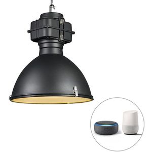 Smart industriële hanglamp zwart 53 cm incl. A60 Wifi - Sicko