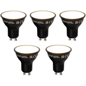 Set van 5 Smart GU10 LED lamp zwart 7W 600 lm 3000K