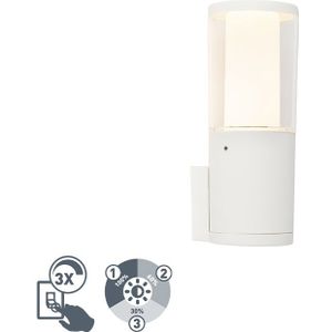 QAZQA carlo - Moderne LED Wandlamp voor buiten - 1 lichts - D 110 mm - Wit - Buitenverlichting