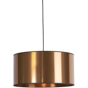 Design hanglamp zwart met koperen kap 50 cm - Pendel